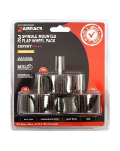 Flap Wheel - Spindle Mounted 3 Pack 60x30mm 40/80/120g